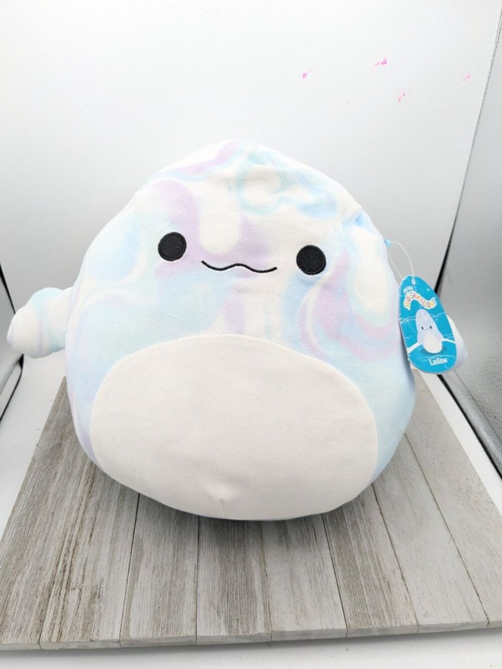 Squishmallow 12" Plush Soft Stuffed Animal  Laslow The Beluga Whale Blue Marble